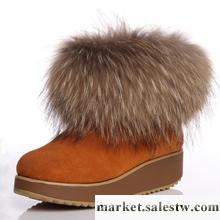 供應搖搖松糕底狐貍毛雪地靴厚底坡跟短靴女鞋靴子新款2012冬工廠,批發,進口,代購