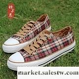 供應帆布鞋怡萬年】環球女鞋專柜正品2011新款英倫格子女鞋帆布鞋女款低幫工廠,批發,進口,代購