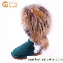 供應2012新款正品雪地靴狐貍毛款牛皮女鞋兔毛牛筋底高筒流蘇工廠,批發,進口,代購