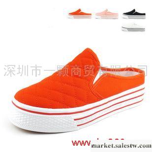 涼拖鞋夏季 淺口人本帆布鞋松糕鞋套腳 厚底女鞋單鞋懶人鞋3259工廠,批發,進口,代購