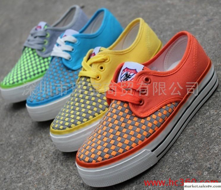 新款個女鞋女帆布鞋日常休閑鞋韓版拼色格子款M008工廠,批發,進口,代購