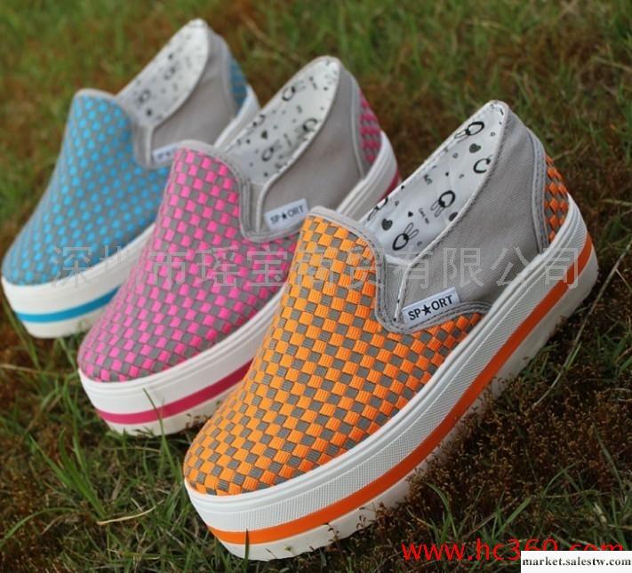 比F020新款個性 女鞋女一腳套帆布鞋日常休閑鞋韓版加厚底工廠,批發,進口,代購