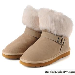供應UX女鞋正品 兔毛 短靴 雪地靴 女 牛皮牛筋底 中筒靴 防水 女靴子工廠,批發,進口,代購