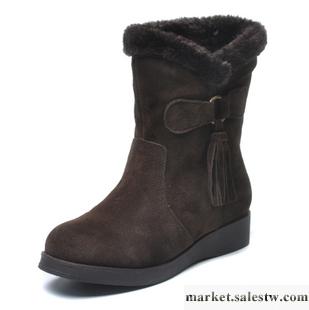 供應 TieZu/貼足正品冬款牛皮雪地靴女靴子流蘇靴短靴保暖女鞋真皮1004工廠,批發,進口,代購