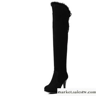 供應時尚女鞋香閣兒 奢華貂毛過膝真皮長靴 高筒靴防水臺高跟鞋女鞋女靴子A85工廠,批發,進口,代購