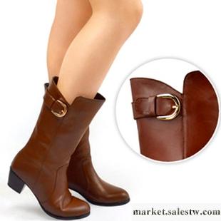 供應時尚女鞋新款 冬 真皮女靴 全牛皮簡約中筒靴子 F607工廠,批發,進口,代購