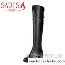 供應尚迪莎12新款女鞋冬真皮過膝靴牛皮高筒靴歐美粗跟長靴厚底女靴子工廠,批發,進口,代購