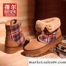 供應蓓爾雪地靴 冬新款棉鞋女鞋保暖格子色拼休閑厚底松糕鞋短靴工廠,批發,進口,代購