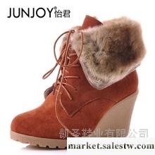 供應怡君新款冬女鞋馬丁靴厚底坡跟雪地靴真皮中筒靴冬季靴子女靴毛工廠,批發,進口,代購