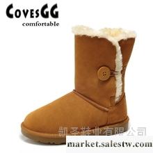 供應CovesGG冬靴5803單鈕扣雪地靴正品牛皮牛筋底女鞋中筒靴子工廠,批發,進口,代購