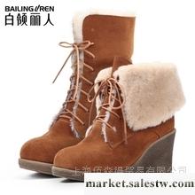 供應佰森得 短靴子2012秋冬季新款時尚真皮女靴坡跟棉鞋羊毛女鞋雪地靴616DR工廠,批發,進口,代購