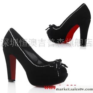 供應紫郁2012春新款磨砂皮女鞋韓版撞色超高跟鞋粗跟厚底魚嘴鞋涼鞋女工廠,批發,進口,代購