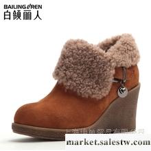 供應坤敏 2012時尚短靴新款冬季女鞋坡跟高跟羊毛真皮棉鞋女靴雪地靴子524S工廠,批發,進口,代購