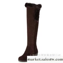 供應佰森得 可可 2012新款冬女鞋兔毛高筒靴過膝靴女靴 真皮高跟坡跟長靴子女工廠,批發,進口,代購