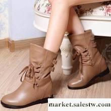 供應坤敏 12冬季新款加絨中跟內增高女鞋女靴子中筒公主靴機車馬丁工廠,批發,進口,代購