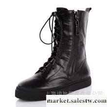 供應坤敏 古裁真2012秋冬季新款女鞋真皮馬丁靴平底綁帶牛皮女靴子工廠,批發,進口,代購