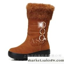 供應佰森得 2012冬季新款 真皮中筒靴厚底女鞋雪地靴兔毛韓版女靴毛女靴子工廠,批發,進口,代購