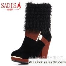 供應坤敏 尚迪莎12新款女鞋冬歐美羊皮3穿短靴粗高跟防水臺真皮踝靴女靴子工廠,批發,進口,代購