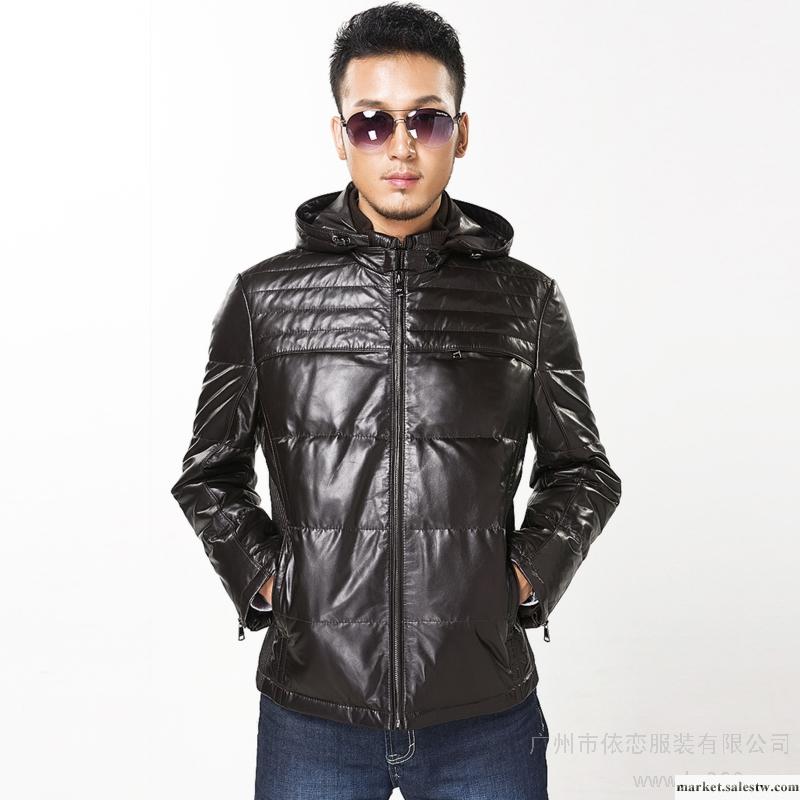 歐詩璐 2012冬季男士 男式皮羽絨服 真皮 皮衣 男 休閑修身外套工廠,批發,進口,代購