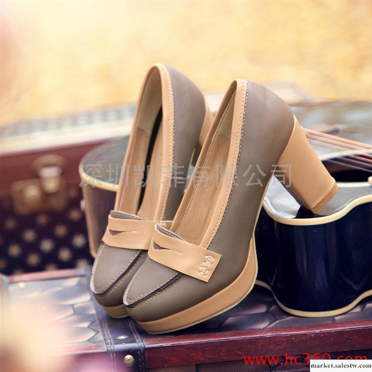 包郵~2012新款女鞋 百搭休閑 尖頭高跟VIVI韓版單鞋 粗跟百搭女鞋工廠,批發,進口,代購