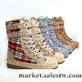 供應蜜甜貴族韓版帆布鞋高幫厚底側拉鏈魔術貼系帶女鞋批發・進口・工廠・代買・代購