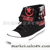 供應反折兩穿高幫帆布鞋子春秋百搭休閑鞋子 黑色紅色藍色紅色女鞋工廠,批發,進口,代購
