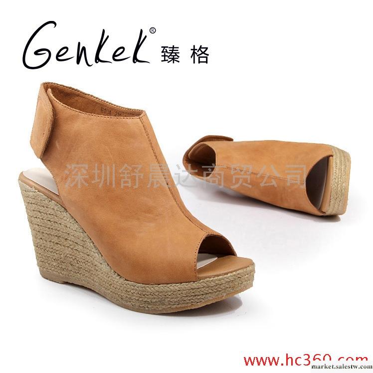 2012夢想 新風尚臻格GENKEK羅馬風防水臺魚嘴鞋坡跟涼鞋女鞋工廠,批發,進口,代購