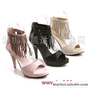 供應新正品魚嘴涼鞋 韓版羅馬鞋防水臺水鉆露趾流蘇高跟女鞋工廠,批發,進口,代購