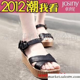 供應卓詩尼 夏季新款羅馬扣帶厚底女鞋 潮女松糕涼鞋工廠,批發,進口,代購