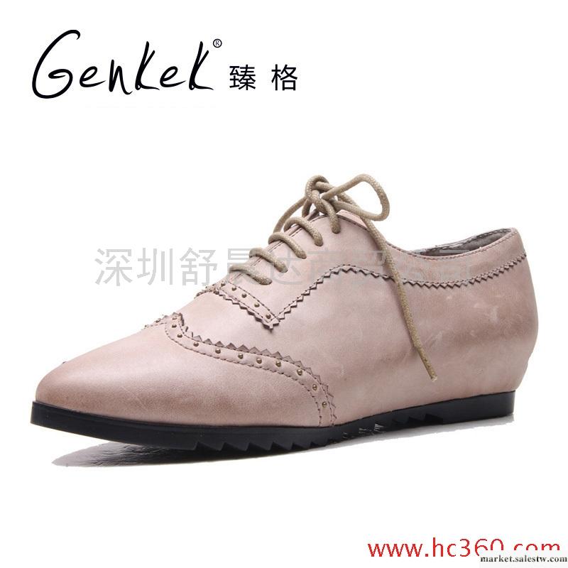 臻格 單鞋內增高真皮女鞋個性小皮鞋女鞋工廠,批發,進口,代購