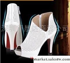 供應2012新款 高跟側空真皮魚嘴涼鞋 防水臺磨砂皮女鞋工廠,批發,進口,代購