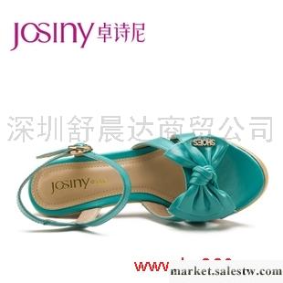 供應卓詩尼 2012新款羅馬粗跟防水臺女鞋 真皮高跟涼鞋工廠,批發,進口,代購