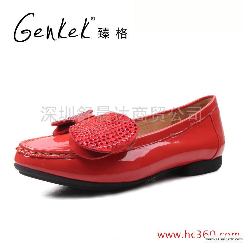 臻格 新款歐美后現代百搭漆皮水鉆蝴蝶結單鞋女鞋工廠,批發,進口,代購