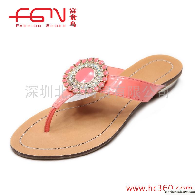 【新款】富貴鳥新款女鞋 頭層牛皮漆皮時尚平底涼拖涼鞋N126901F工廠,批發,進口,代購