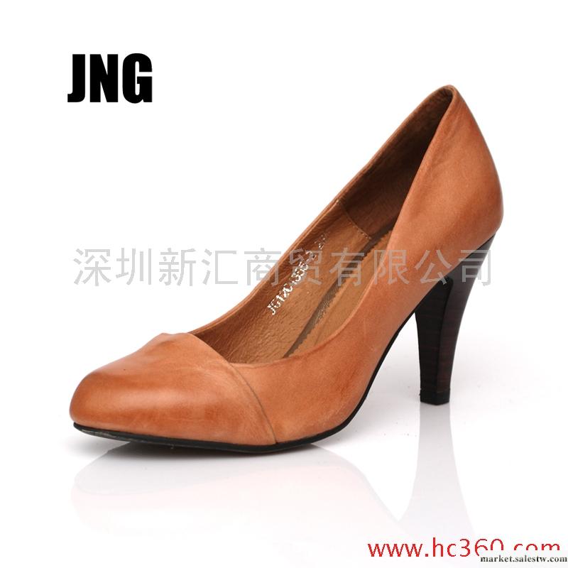 JNG 女鞋 2012 春季 新品 胎牛 復古 擦色 打蠟 高跟 單鞋 包郵工廠,批發,進口,代購