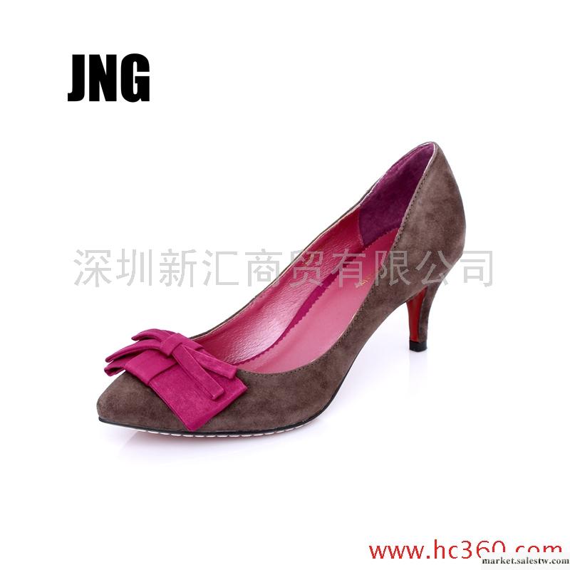 JNG 2012春季新款女鞋 羊京蝴蝶結尖頭中跟單鞋包郵 淺口 12C1304工廠,批發,進口,代購