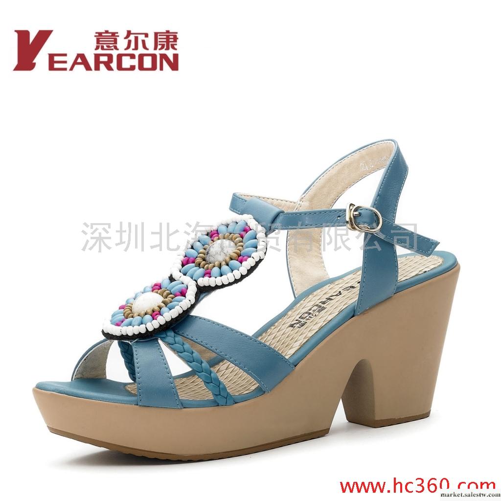 意爾康正品女鞋2012新款真皮潮流異形跟甜美時尚女涼鞋2LZ214869工廠,批發,進口,代購