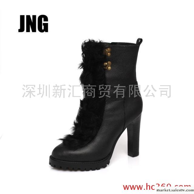 JNG 女鞋 2012春秋靴子 特價 羊毛 厚底 粗跟 高跟 中筒靴 包郵工廠,批發,進口,代購