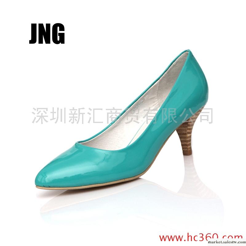 JNG 女鞋 2012 春季 新品 糖果色 漆皮 中跟 通勤 單鞋工廠,批發,進口,代購
