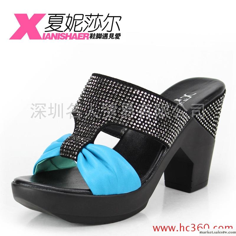 夏妮莎爾 2012夏季新款高跟涼鞋 歐美防水臺水鉆真皮女鞋 8970工廠,批發,進口,代購