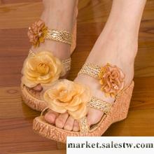 2012夏季新款 韓版復古田園坡跟鞋厚底松糕鞋魚嘴高跟女鞋 涼拖鞋工廠,批發,進口,代購