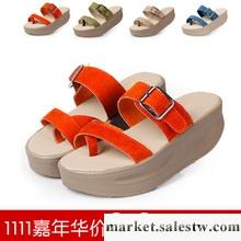 限量 夏季熱賣韓版純色松糕底套趾搖搖鞋坡跟防水臺搭扣女鞋 單鞋工廠,批發,進口,代購