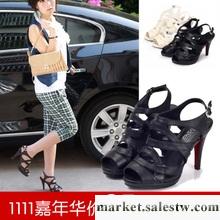 限量 熱賣歐美時尚交叉扣帶防水臺高跟女鞋魚嘴涼鞋羅馬時尚女鞋工廠,批發,進口,代購