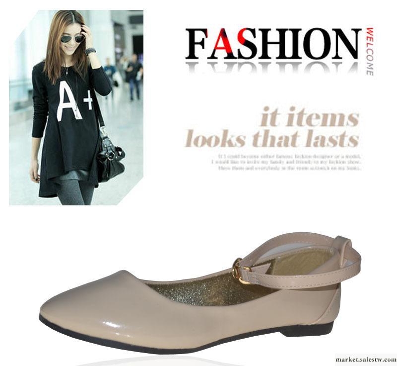 韓版平底單鞋小尖頭糖果色平跟漆皮女鞋 爆款特賣N-11工廠,批發,進口,代購