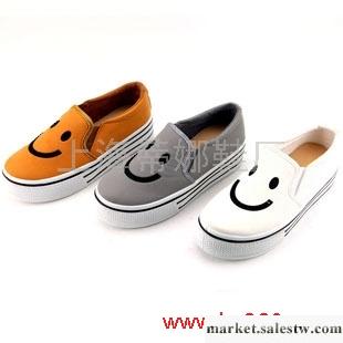 供應單鞋 懶人鞋 厚底松糕鞋 低幫女鞋 一腳蹬 卡通笑臉PU皮休閑 可愛工廠,批發,進口,代購