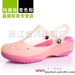 供應洞洞鞋 女鞋 卡麗瑪麗珍 水晶涼拖鞋變色涼鞋 女 平跟厚底果凍鞋工廠,批發,進口,代購