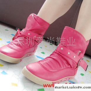 供應靴子 韓潮流新品保暖金屬水鉆環鏈扣子鉚釘軟面皮馬丁靴騎士靴子女鞋工廠,批發,進口,代購