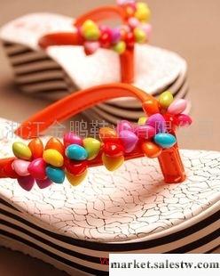 供應葡萄人字拖 可愛糖果鞋 松糕底拖鞋 涼拖女鞋2012新款 條紋坡跟鞋工廠,批發,進口,代購