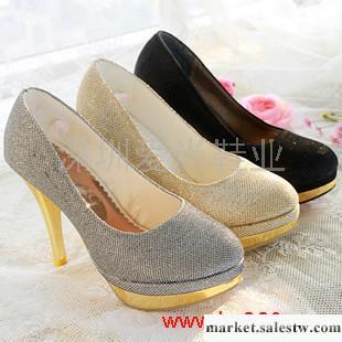 供應單鞋 2011新款流行時裝面料鍍金防水臺超高跟鞋單鞋圓頭高跟鞋單鞋女鞋工廠,批發,進口,代購