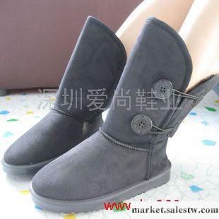 供應靴子 潮女韓冬季內長毛保暖雪地靴子笑臉開口外側紐扣套筒女靴女鞋工廠,批發,進口,代購